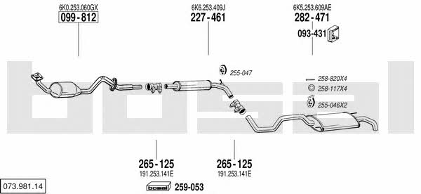 Bosal 073.981.14 Exhaust system 07398114 07398114 Bosal Exhaust system