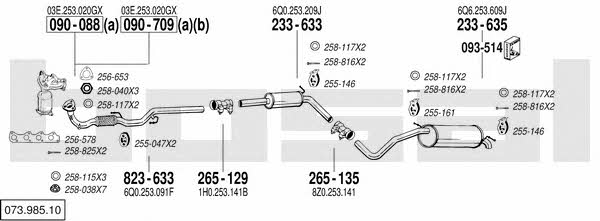 Bosal 073.985.10 Exhaust system 07398510