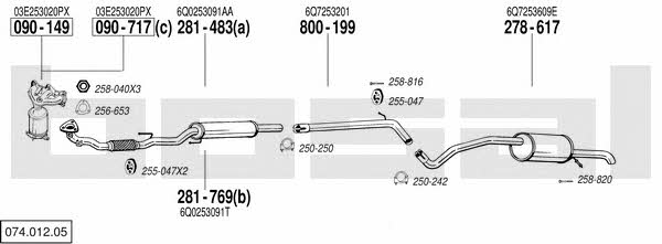 Bosal 074.012.05 Exhaust system 07401205