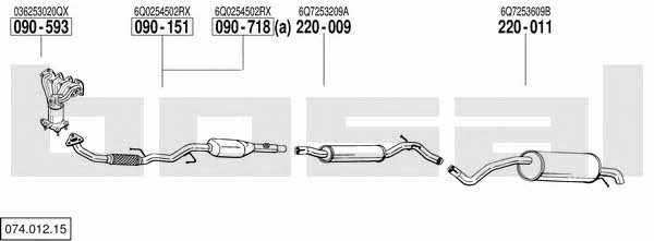  074.012.15 Exhaust system 07401215