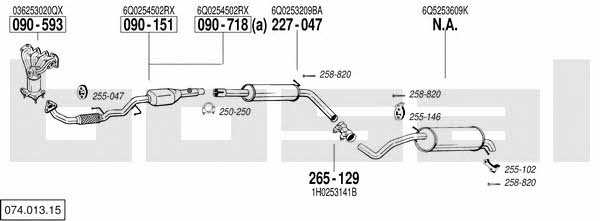 Bosal 074.013.15 Exhaust system 07401315 07401315 Bosal Exhaust system