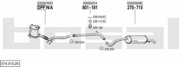 Bosal 074.013.25 Exhaust system 07401325