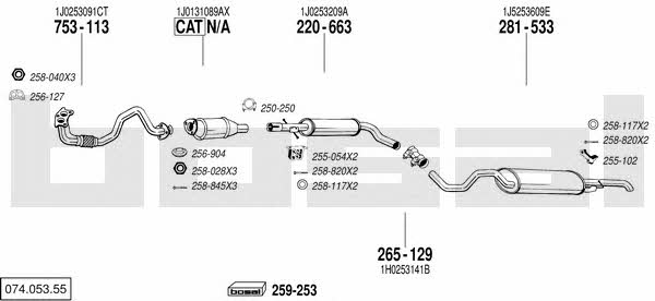 Bosal 074.053.55 Exhaust system 07405355
