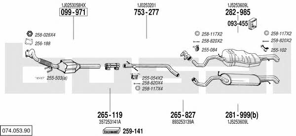 Bosal 074.053.90 Exhaust system 07405390 07405390 Bosal Exhaust system