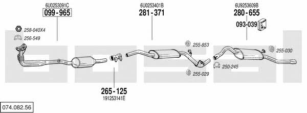 Bosal 074.082.56 Exhaust system 07408256