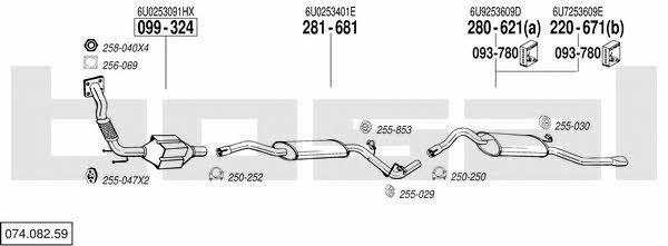Bosal 074.082.59 Exhaust system 07408259