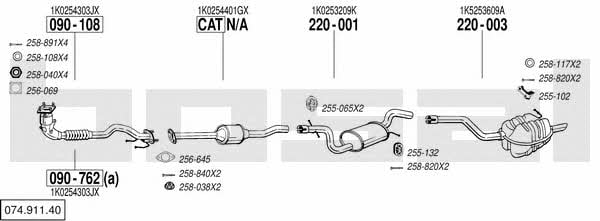 07491140 Bosal Exhaust system