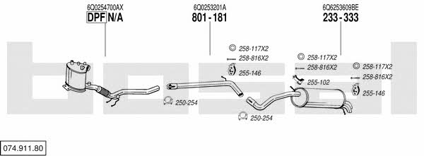 Bosal 074.911.80 Exhaust system 07491180