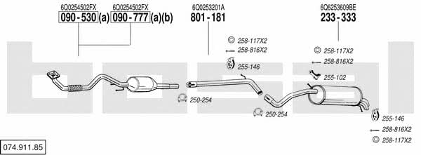 Bosal 074.911.85 Exhaust system 07491185