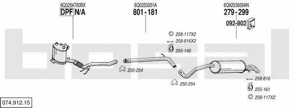 Bosal 074.912.15 Exhaust system 07491215