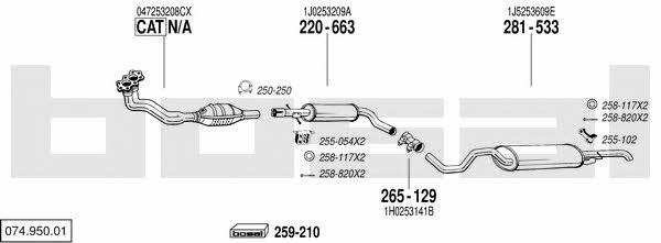 Bosal 074.950.01 Exhaust system 07495001
