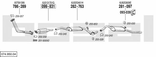 Bosal 074.950.04 Exhaust system 07495004