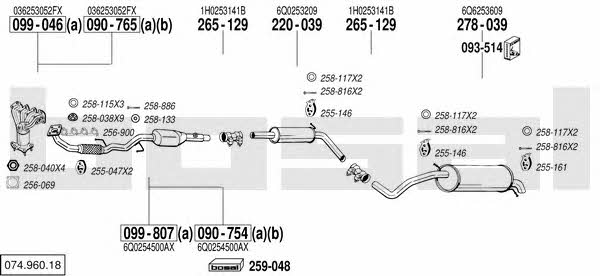 07496018 Bosal Exhaust system