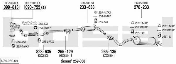 Bosal 074.980.04 Exhaust system 07498004