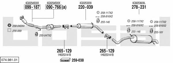 07498101 Bosal Exhaust system
