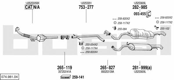 07498104 Bosal Exhaust system