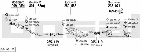  074.981.05 Exhaust system 07498105