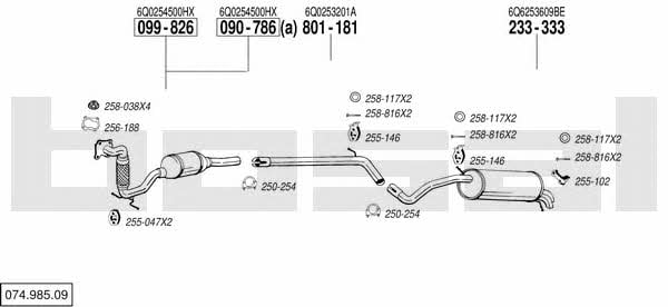  074.985.09 Exhaust system 07498509