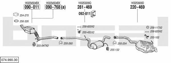 Bosal 074.990.30 Exhaust system 07499030 07499030 Bosal Exhaust system