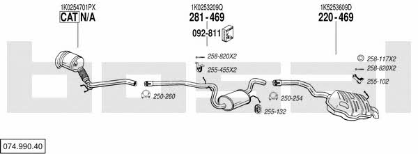 Bosal 074.990.40 Exhaust system 07499040 07499040 Bosal Exhaust system