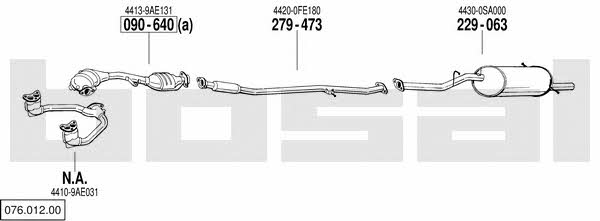 Bosal 076.012.00 Exhaust system 07601200