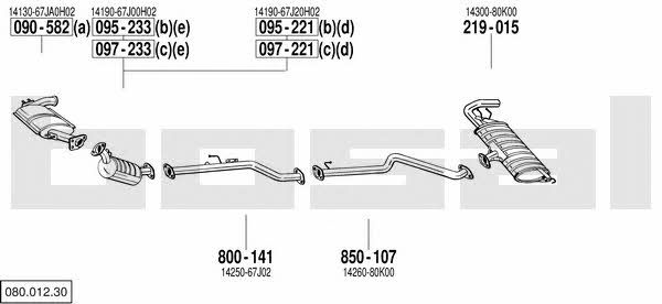 Bosal 080.012.30 Exhaust system 08001230