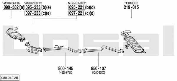 Bosal 080.012.35 Exhaust system 08001235