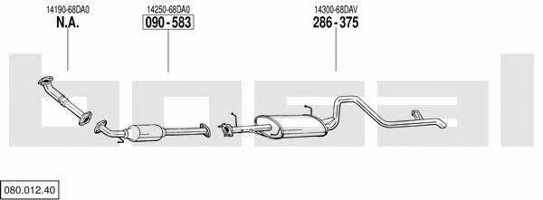 Bosal 080.012.40 Exhaust system 08001240