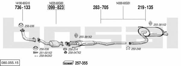  080.055.15 Exhaust system 08005515