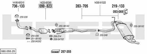 Bosal 080.055.25 Exhaust system 08005525