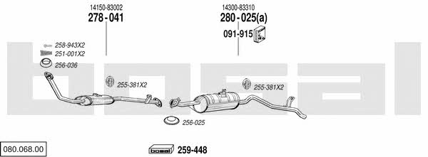 Bosal 080.068.00 Exhaust system 08006800