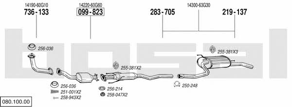 Bosal 080.100.00 Exhaust system 08010000