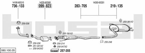Bosal 080.100.05 Exhaust system 08010005
