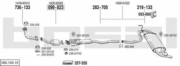 Bosal 080.100.15 Exhaust system 08010015