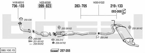 Bosal 080.100.15 Exhaust system 08010015