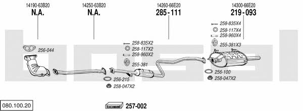  080.100.20 Exhaust system 08010020