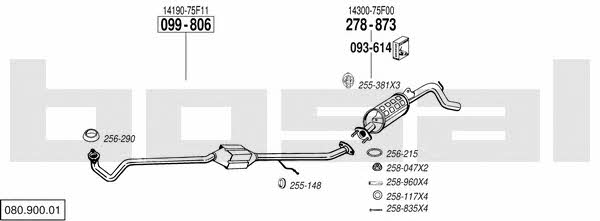 Bosal 080.900.01 Exhaust system 08090001