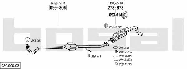 Bosal 080.900.02 Exhaust system 08090002