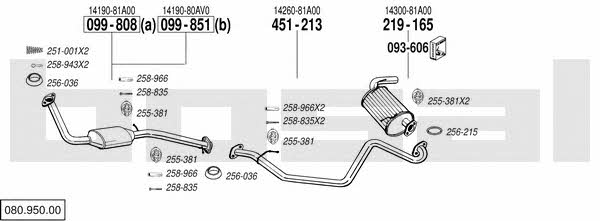 Bosal 080.950.00 Exhaust system 08095000