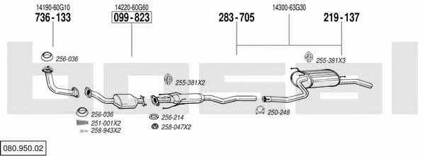  080.950.02 Exhaust system 08095002