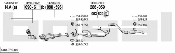 Bosal 080.960.04 Exhaust system 08096004