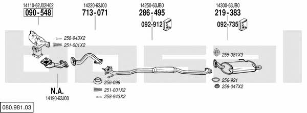 Bosal 080.981.03 Exhaust system 08098103