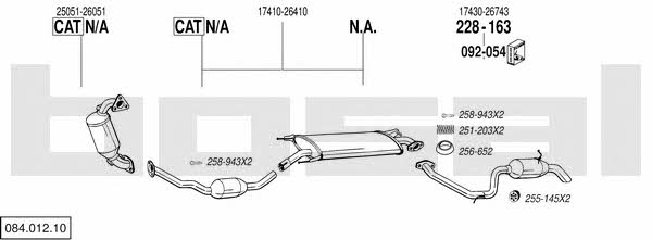 Bosal 084.012.10 Exhaust system 08401210