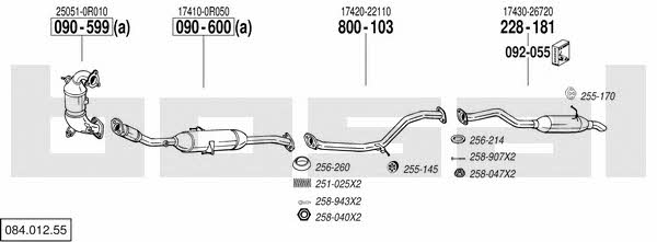 Bosal 084.012.55 Exhaust system 08401255