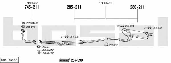  084.092.55 Exhaust system 08409255
