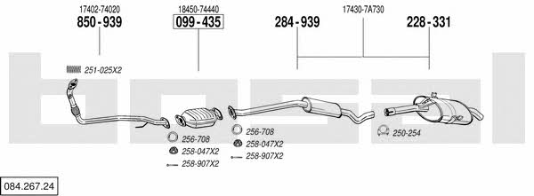Bosal 084.267.24 Exhaust system 08426724 08426724 Bosal Exhaust system