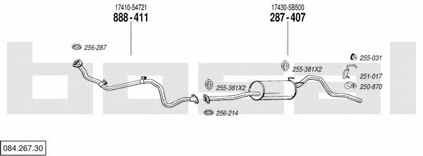 Bosal 084.267.30 Exhaust system 08426730 08426730 Bosal Exhaust system