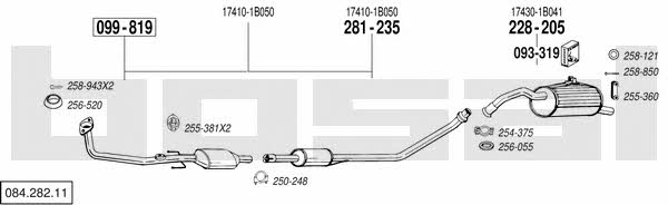 Bosal 084.282.11 Exhaust system 08428211
