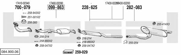  084.900.06 Exhaust system 08490006