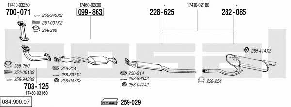  084.900.07 Exhaust system 08490007